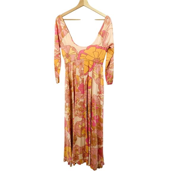 Free People Pink Orange Floral Maxi Dress - Picture 2 of 5